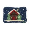 Decor JK Adams Pillows | Cabin In The Snow Hooked Wool Pillow