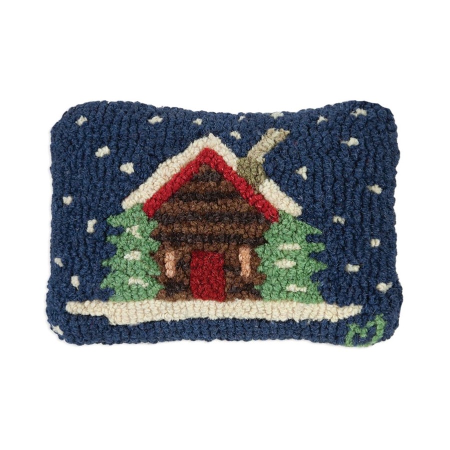 Decor JK Adams Pillows | Cabin In The Snow Hooked Wool Pillow