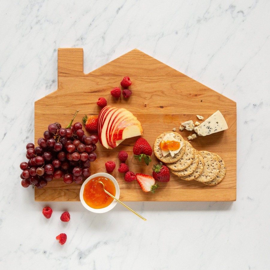 Serving & Tableware JK Adams Wooden Serving Boards | Cherry Novelty Cabin Shaped Board