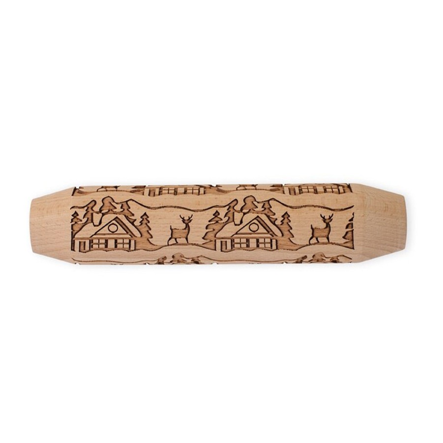 Baking & Cookware JK Adams Rolling Pins | Embossed Woodland Cottage Rolling Pin