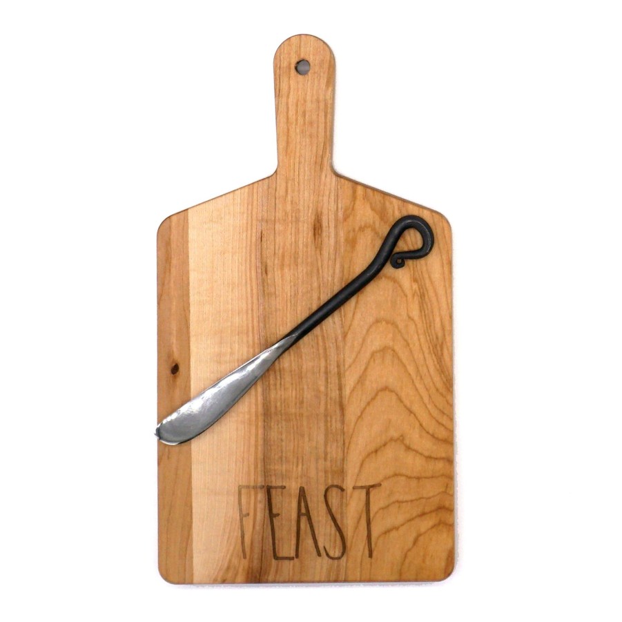 Serving & Tableware JK Adams Wooden Serving Boards | Sayings Maple Rectangle Handled Serving Board Gift Pack