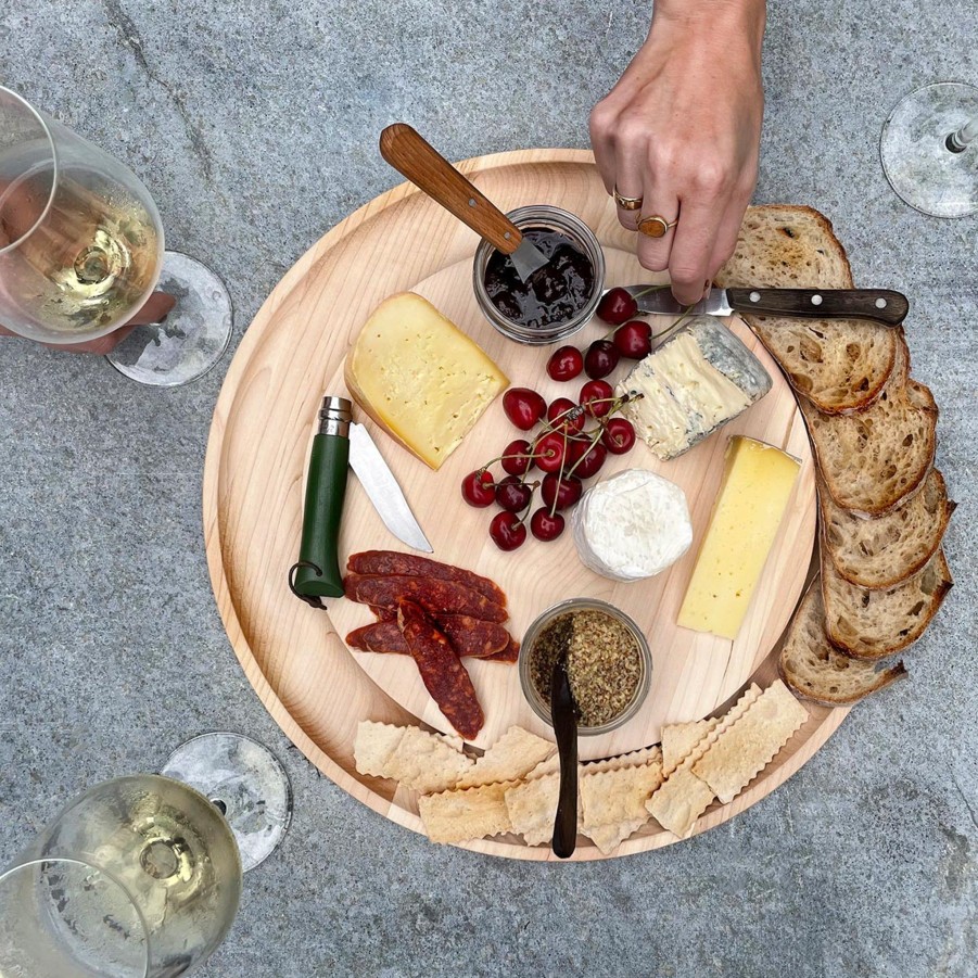 Serving & Tableware JK Adams Wooden Serving Boards | Maple Round Cheese Board With Cracker Groove