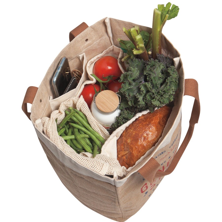 Wine Racks & Kitchen Storage JK Adams Storage Bags & Wraps | Jute Farmer'S Market Tote Bag