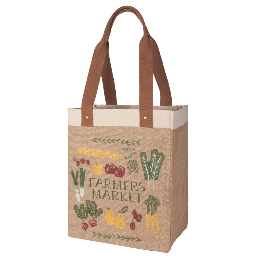 Wine Racks & Kitchen Storage JK Adams Storage Bags & Wraps | Jute Farmer'S Market Tote Bag