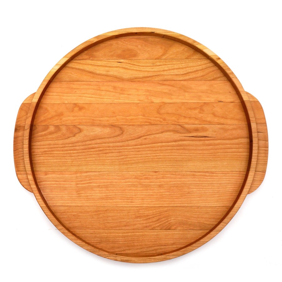 Serving & Tableware JK Adams Wooden Serving Boards | Cherry Round Wooden Serving Tray