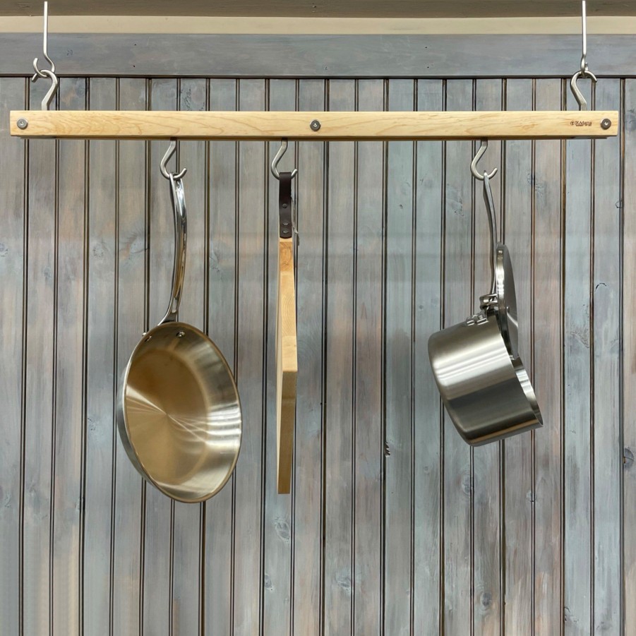 Wine Racks & Kitchen Storage JK Adams Pot Racks | Maple Hanging Bar Pot Rack