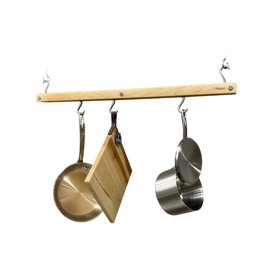 Wine Racks & Kitchen Storage JK Adams Pot Racks | Maple Hanging Bar Pot Rack