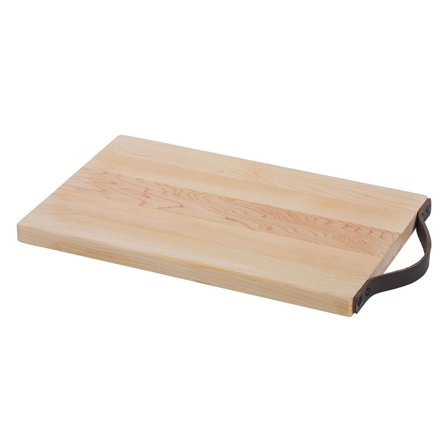 Serving & Tableware JK Adams Charcuterie & Cheese Boards | Maple Rectangle Board With Leather Handle