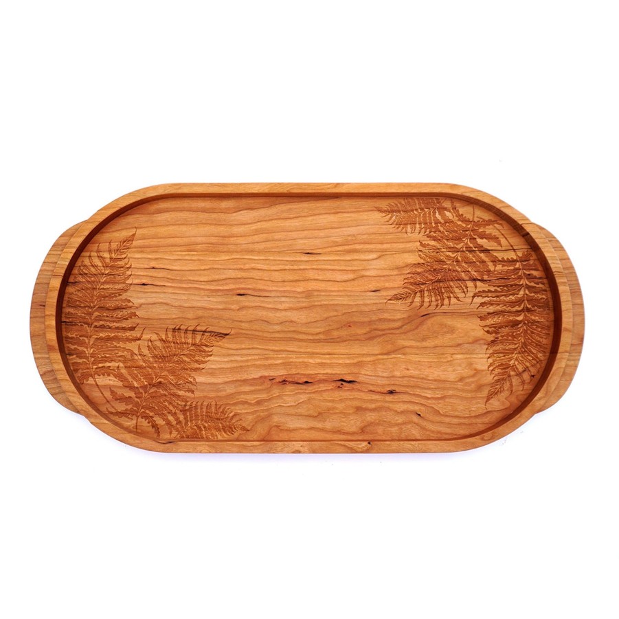 Serving & Tableware JK Adams Illustrated Serving Boards | Laura Zindel Cherry Oval Wooden Serving Tray