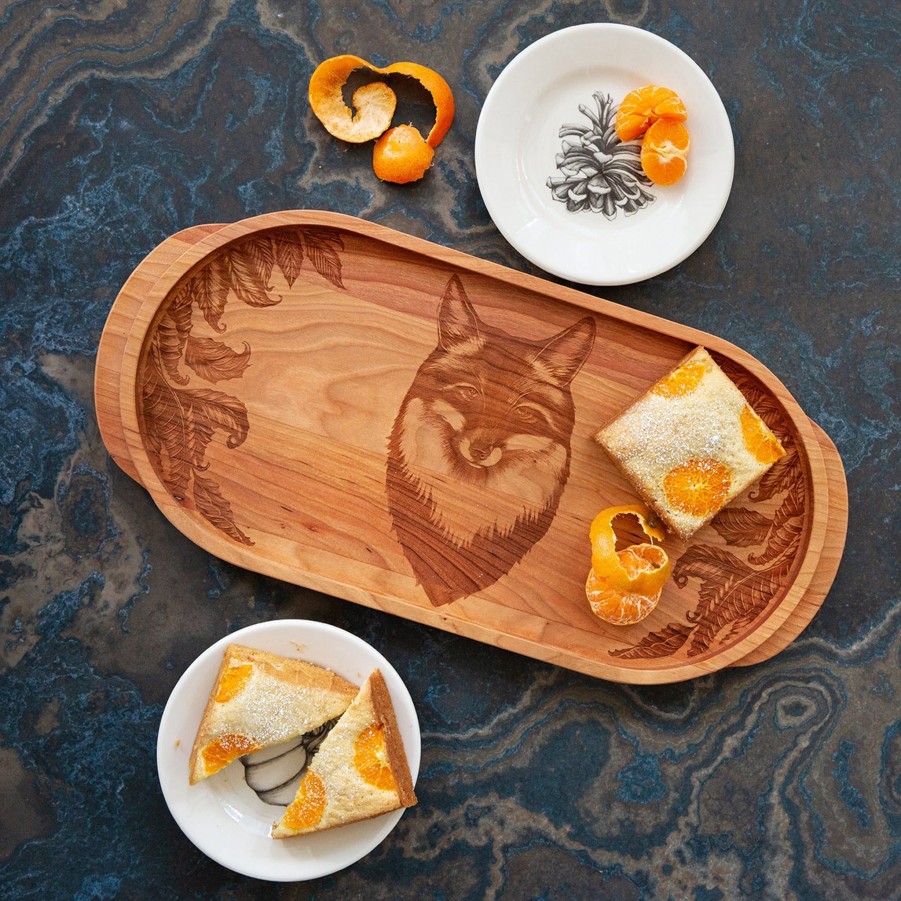 Serving & Tableware JK Adams Illustrated Serving Boards | Laura Zindel Cherry Oval Wooden Serving Tray