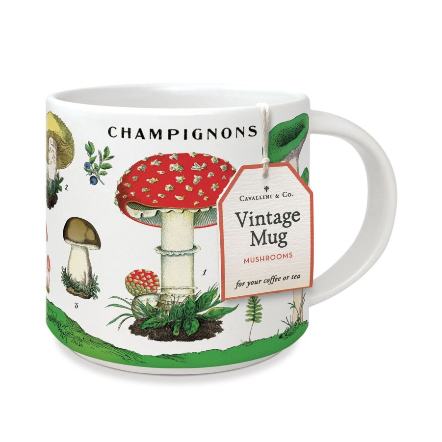 Serving & Tableware JK Adams Drinkware | Cavallini Vintage Mug Mushrooms