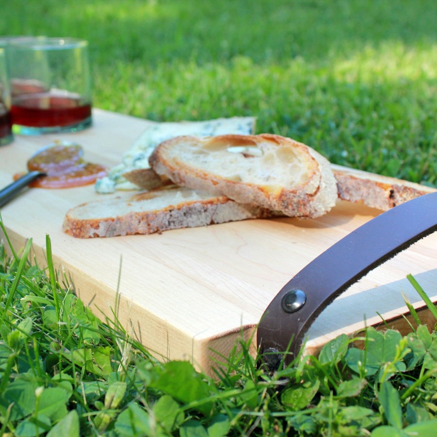 Serving & Tableware JK Adams Wooden Serving Boards | Maple Rectangle Serving Board With Double Leather Handles