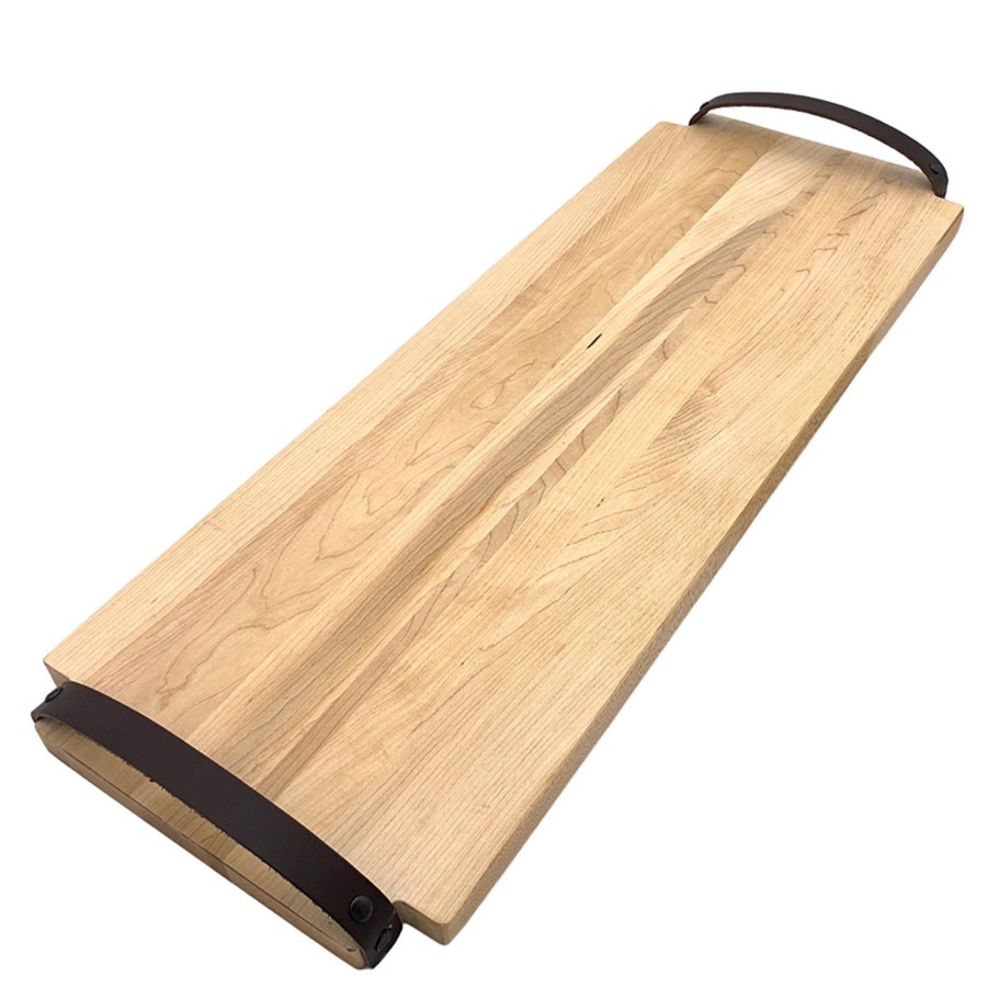 Serving & Tableware JK Adams Wooden Serving Boards | Maple Rectangle Serving Board With Double Leather Handles